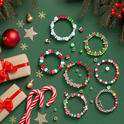 800PCS Christmas Beads Bracelet Kit – DIY Jewelry Craft for Girls & Kids