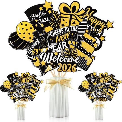 24-Piece 2026 NYE Table Decorations – Hello 2026 Party Centerpieces