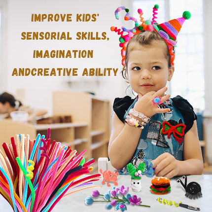 200Pcs Pipe Cleaners Craft Set, 20 Colors Chenille Stems, DIY Kids Craft Supplies