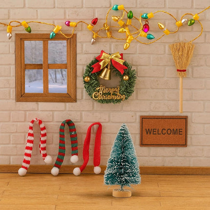 67 PCS Dollhouse Christmas Miniature Decorations DIY 1:12 Mini Snowman Gifts