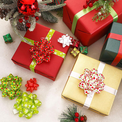 38-Pcs Christmas Gift Bows & Ribbon Set – Holiday Gift Wrapping Accessories