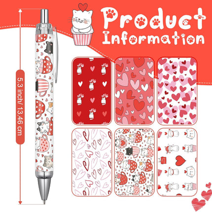 18 Pcs Valentine’s Day Coffee Cat Gifts Set: Makeup Bags, Pens & Keychains for Women