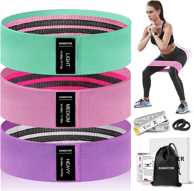 3-Level Non-Slip Fabric Resistance Bands for Legs Glutes Hip Workout Home Gym