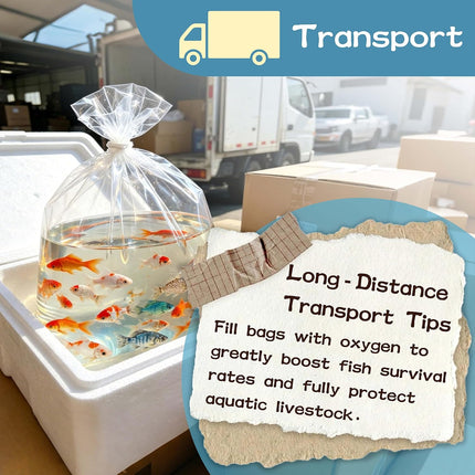 50 Pack Live Fish Shipping Bags 7.5 x 13 Inch 3 Mil Heavy Duty Leakproof Plastic