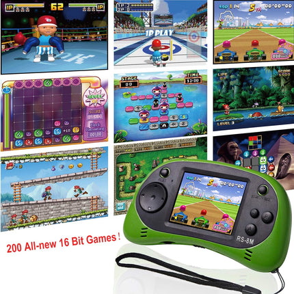 16-Bit Kids Handheld Game Console, 2.5” Screen, 200 Mini Retro Games