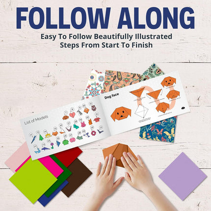 100PCS Origami Paper Set – 20 Colors, 6x6 + Book for Kids Crafts & Gifts