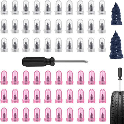 61PCS Tire Repair Screws Kit, Self-Sealing Tire Plugs with Screwdriver for Car Truck