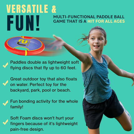 Bouncy Paddle and Ball Catch Game Soft Foam Outdoor Indoor Toy Kids