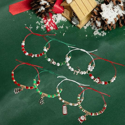 8PCS Christmas Bracelets for Women – Merry Christmas in July Gifts & Holiday Party Decorations