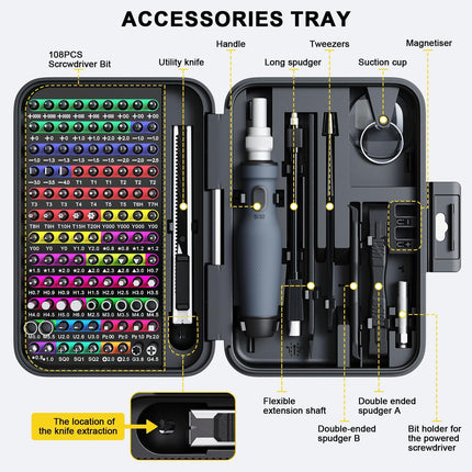 132Pcs Mini Precision Screwdriver Set Magnetic Repair Tool Kit with Storage Box