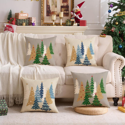 2-Pack 18x18" Gray Christmas Pillow Covers – Holiday Decor for Sofa & Bed