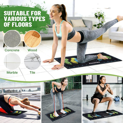 Anti Slip Squat Exercise Mat with Foot Placement Guide for Home Fitness