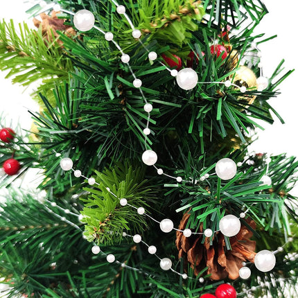 Christmas Pearl Beads Garland 66Ft Tree Mantle Fireplace Holiday Decor