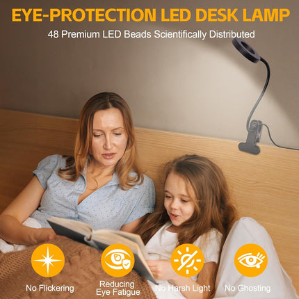 48-LED USB Lamp – Dimmable, 3 Colors, 10 Brightness, Eye-Friendly Desk Light