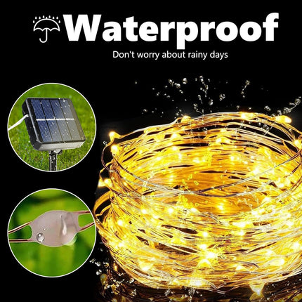 2-Pack 80FT Solar Fairy Lights – 240LED, 8 Lighting Modes for Outdoor Decorations