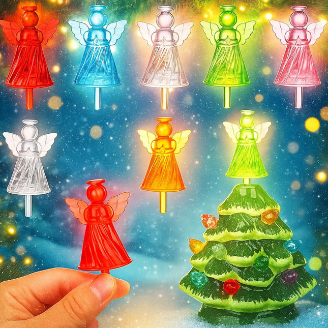 8-Pack Multicolor Angel Ceramic Tree Lights – Replacement Xmas Topper