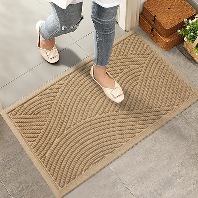 Sturdy Front Door Mat – Absorbent, Non-Slip, 29×17, Beige, Indoor/Outdoor