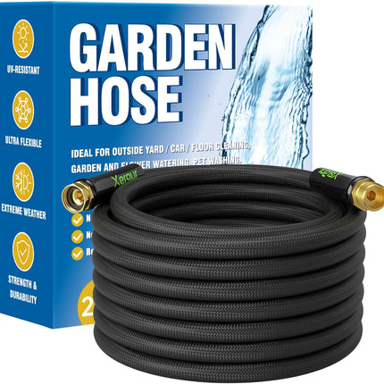 Portable Garden Hose 25 Feet with Durable Brass Fittings Outdoor Water Pipe