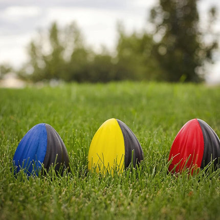 3-Pack 5" Mini Foam Footballs for Kids, Soft Easy-Grip Balls, Red Yellow Blue