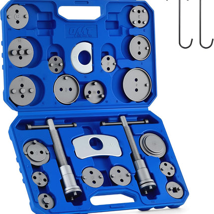 24PCS Brake Caliper Compression Tool Set, 1045 Steel with Adapters & Hangers