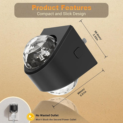 Plug-In Star Projector Night Light, RGB Galaxy Light with Sensor for Bedroom Decor