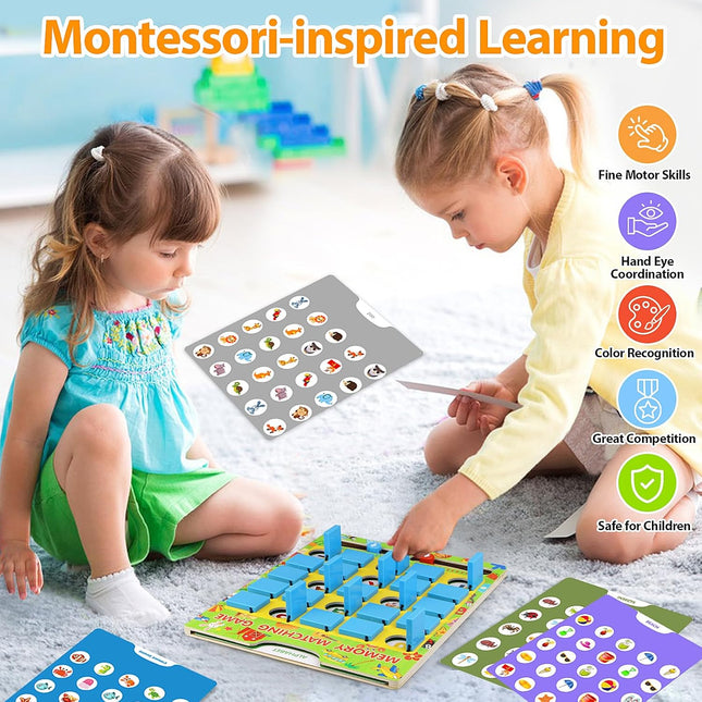 Matching Memory Game for Kids Ages 4-8 Travel Board Game Flip to Win