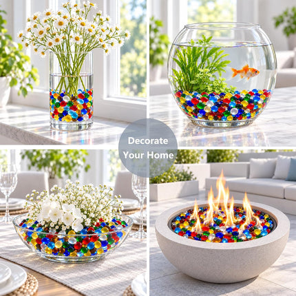 Colourful Sea Glass Stones 14oz Clear Glass Pebbles for Aquariums Vases Crafts Decor