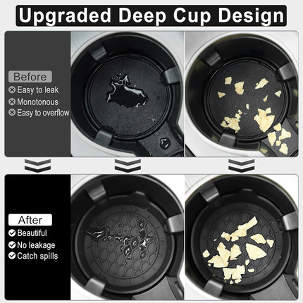 4-Pack Car Cup Holder Coasters – Universal Silicone Non-Slip Inserts, Black