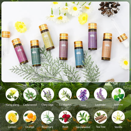 Fragrance Essential Oils Set 14pcs Aromatherapy Oils 5mL Tea Tree Lavender Vanilla