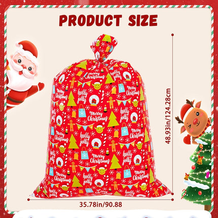 3PCS Large Christmas Gift Bags – 49"x35.5" Reusable Jumbo Xmas Bags