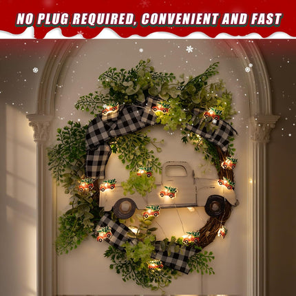 2 Pack 7ft Battery Operated Christmas Tree Lights – 20 LED Warm White
