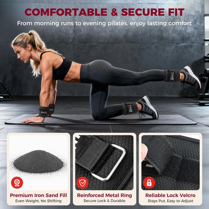 Adjustable Ankle Wrist Weights Pair for Walking, Running & Fitness Training