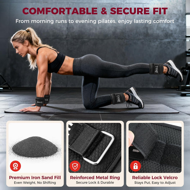 Adjustable Ankle Wrist Weights Pair for Walking, Running & Fitness Training