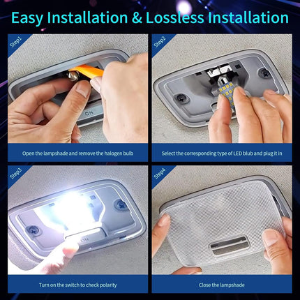 42Pcs LED Car Interior Light Bulb Kit, White Dome Map & Tail Lamps Set