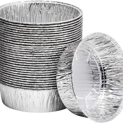 10-Pack 8" Aluminum Dutch Oven Liner Pans, Disposable Deep Foil Baking Pans