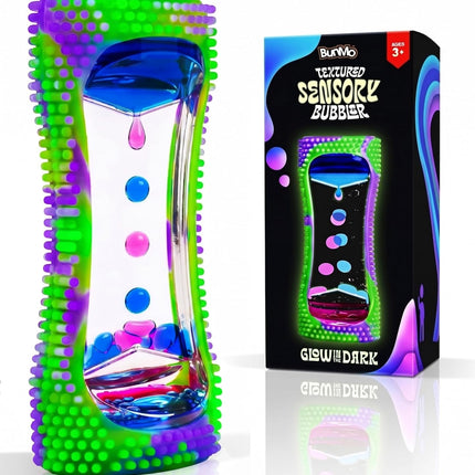 Glow in the Dark Liquid Motion Bubble Timer Sensory Fidget Toy for Desk Travel