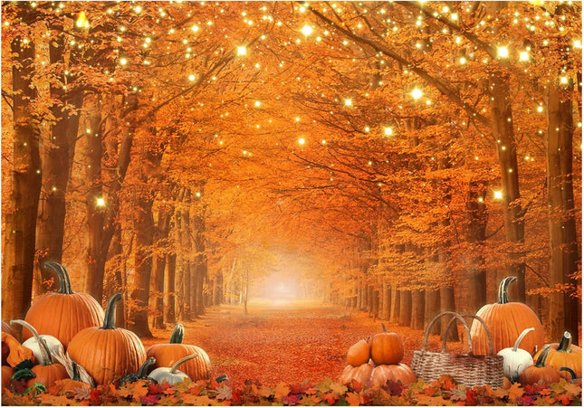 Allenjoy Fall Backdrop 7x5ft – Thanksgiving, Autumn Decor, Photo Props