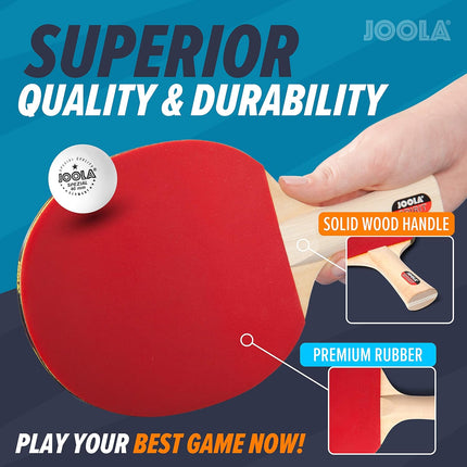 Ping Pong Paddle Set 4 Rackets 10 3 Star Balls Case Indoor Outdoor Table Tennis