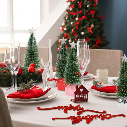 4-Pack Mini Christmas Trees – Tabletop Trees with LED Lights for Indoor Christmas Decoration