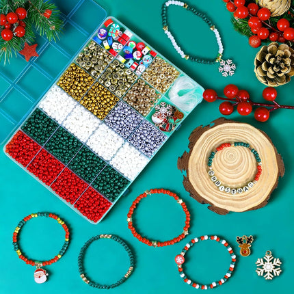 Christmas Friendship Bracelet Kit – 2100PCS Beads & Charms for DIY Gifts