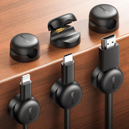 6-Pack Cable Clips – Spring Cord Organizer for Desk & Nightstand Charging
