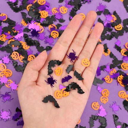 Halloween Glitter Confetti, Bat, Spider & Pumpkin Table Scatter for Party Decor