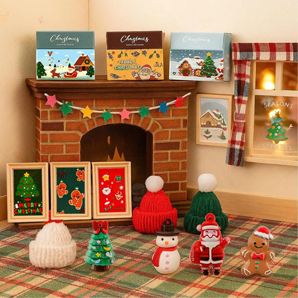 67 PCS Dollhouse Christmas Miniature Decorations DIY 1:12 Mini Snowman Gifts