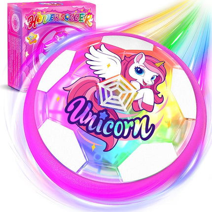 Unicorn Hover Soccer Ball – LED Air Floating Toy for Girls Ages 3–12