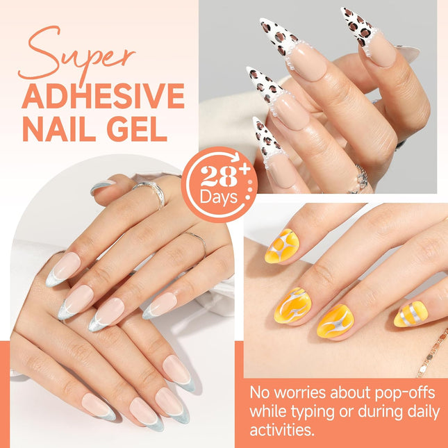 Solid Nail Glue 15ml – UV/LED Lamp Needed, Strong for Acrylic & Gel Tips