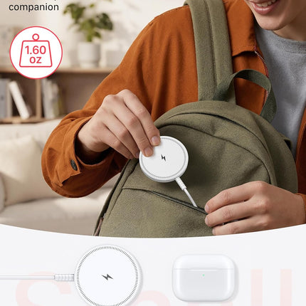 Magnetic Wireless Magsafe Charger, Dual Port Charging Pad for iPhone & AirPods