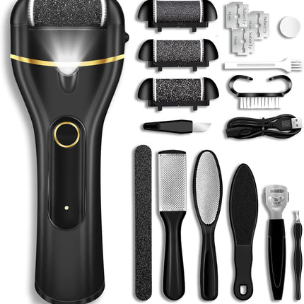 Electric Foot Callus Remover – Waterproof, 2 Speeds, 3 Rollers, Rechargeable