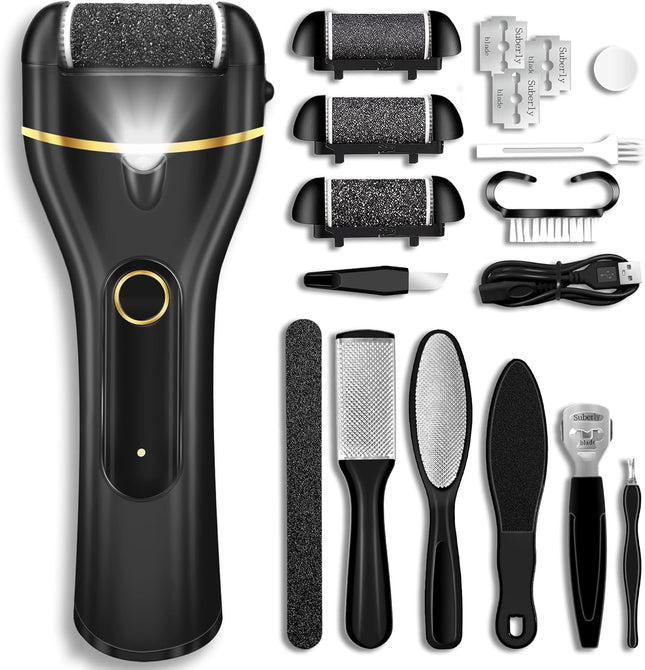 Electric Foot Callus Remover – Waterproof, 2 Speeds, 3 Rollers, Rechargeable