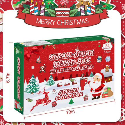 2025 Xmas Advent Calendar – 24 Days of Surprises with Santa Straw Covers