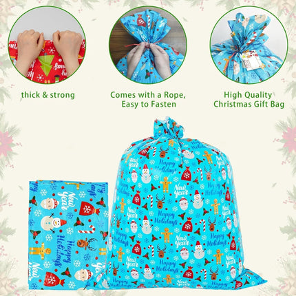 3PCS Large Christmas Gift Bags – 49"x35.5" Reusable Jumbo Xmas Bags